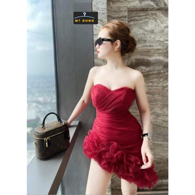 ĐẦM BODY CÚP NGỰC, BÈO ĐUÔI CÁ ÁNH KIM- GỢI CẢM, SANG TRỌNG