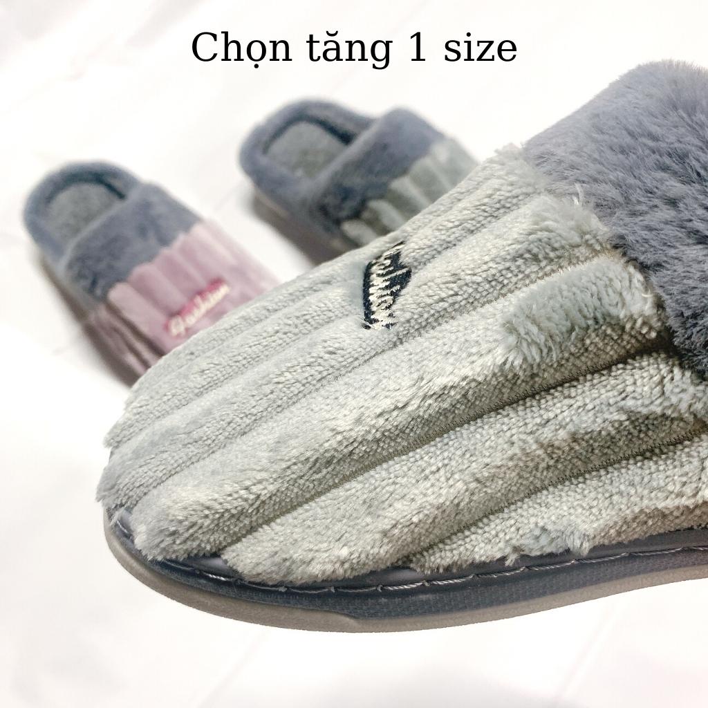 Dép bông nam nữ kẻ dọc FASHION Đức Phúc 2021 Có size Nam Nữ Chọn tăng 1-2 size