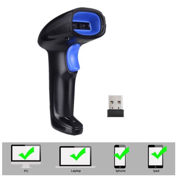 Đầu đọc Barcode YHD 1100CB(1D) - Máy quét mã vạch kết nối Bluetooth/ 2.4G/ Có dây quét mã vạch trên giấy in nhiệt