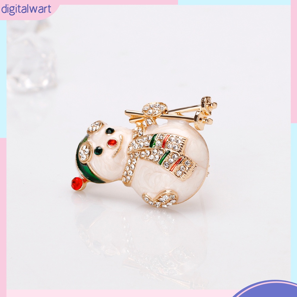 Trâm Cài Áo Hình Người Tuyết Đính Đá Lấp Lánh