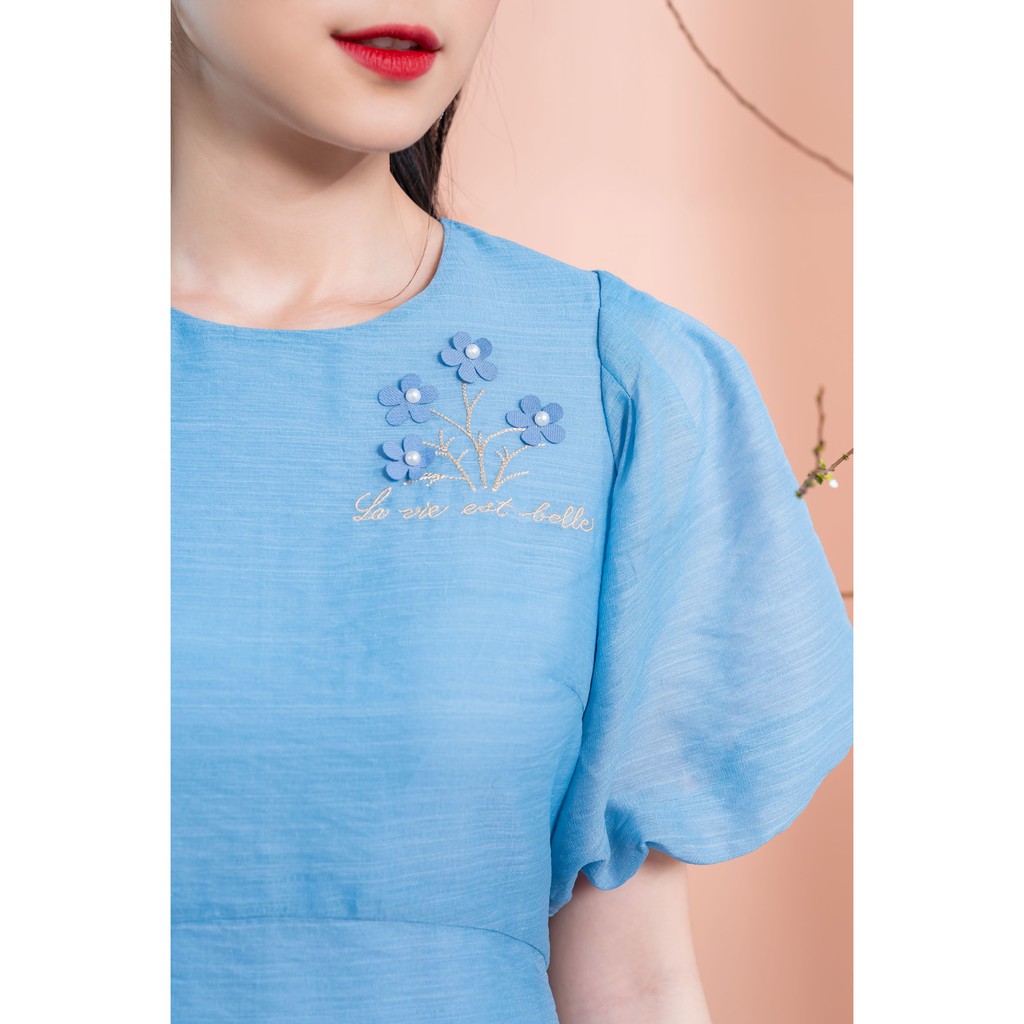 Đầm Tơ YODY Thêu Tay Bồng Siêu Xinh -VAN4084 | BigBuy360 - bigbuy360.vn