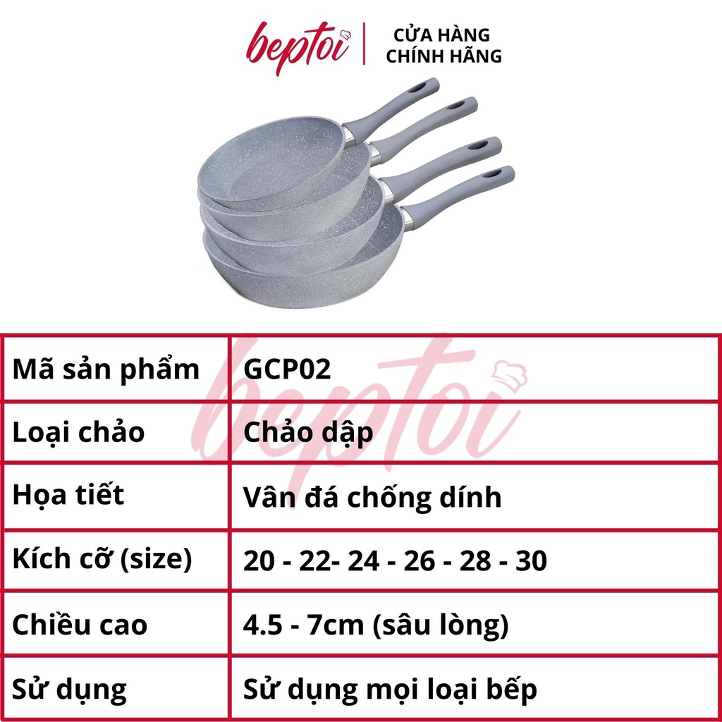 Chảo chống dính đáy từ vân đá Green cook, chảo chống dính bếp từ Green Cook