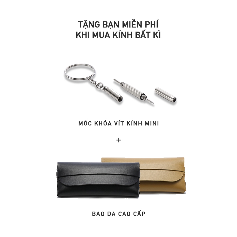 Kính Unisex Thời Trang Vintage - 2805 [Tặng bao da - móc khoá]