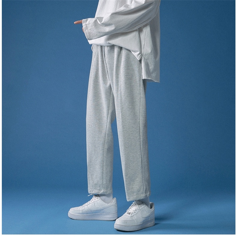 Quần âu ống rộng nam Simple quần jogger thể thao nam quần dài nam thể thao vintage quần ống rộng hàn quốc cotton quần ống suông