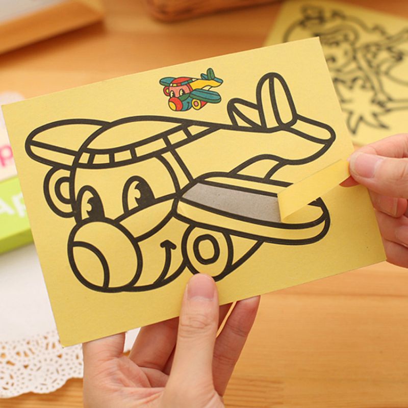 Sét 5 tranh cát 9 màu loại to