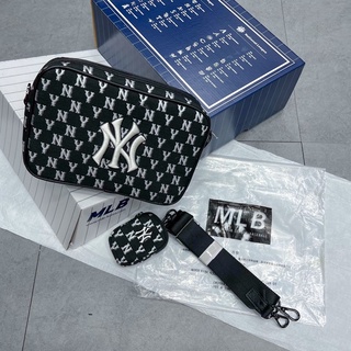 [ CHÍNH HÃNG ] TÚI MLB MONOGRAM CROCSS MÀU ĐEN / NÂU | SIZE 23CM