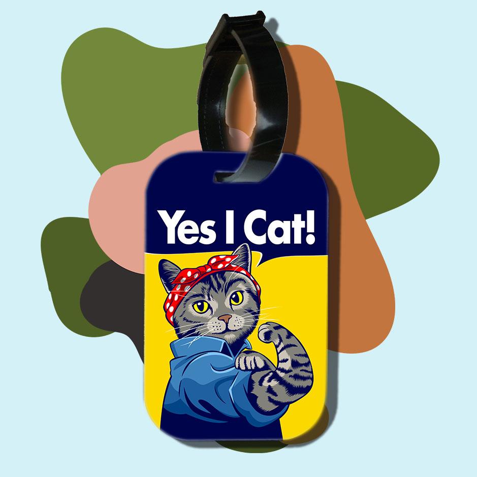 Thẻ hành lý cho túi xách balo du lịch in hình Cat Lover series - Yes,