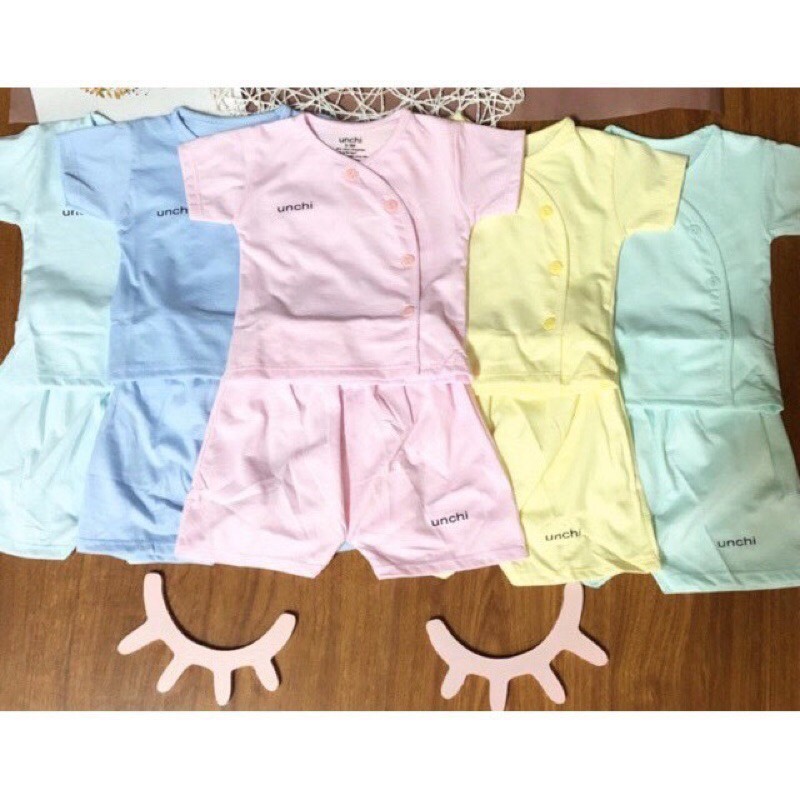 Bộ cộc tay cotton khuy lệch Unchi (đủ size)