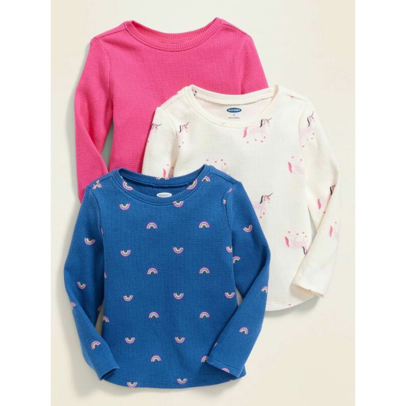 Set 3 áo cotton Oldnavy xuất dư bé gái