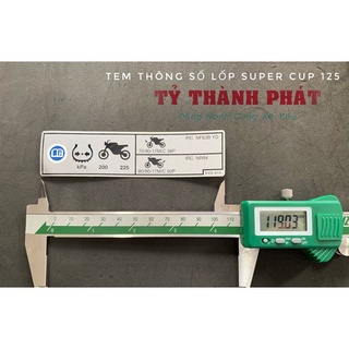 Tem hợp sên , thông số lốp Super Cup 125 zin