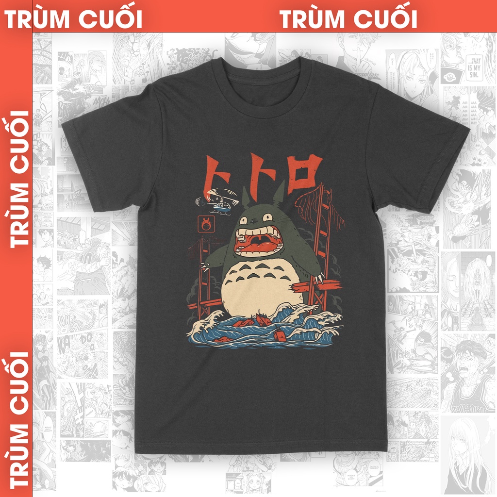 Áo thun Kaiju Totoro - Ghibli, Trùm Cuối Anime, Unisex Cotton 100% 2 màu nam nữ 0040