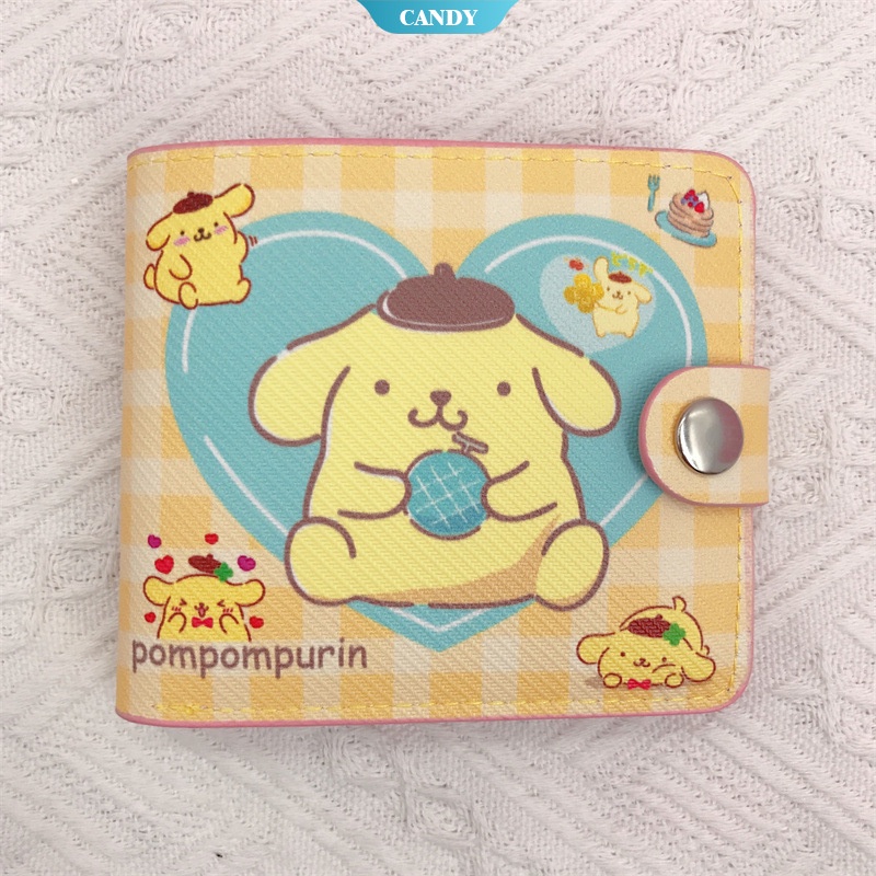 SANRIO Ví Ngắn Gập 2 Có Khóa Kéo In Hình kuromi melody Dễ Thương Cho Nữ