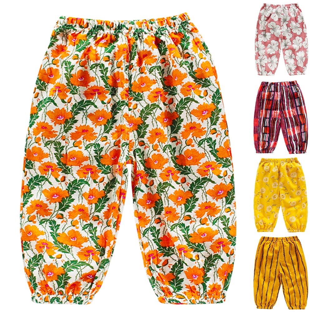 Quần lửng lưng vừa dáng rộng in họa tiết dễ thương thoáng khí thời trang mùa hè cho bé trai 1-6 tuổi