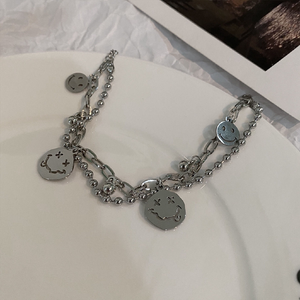 Vòng Tay Hai Lớp Hình Mặt Cười Phong Cách Thời Trang Nhật Hàn 22513