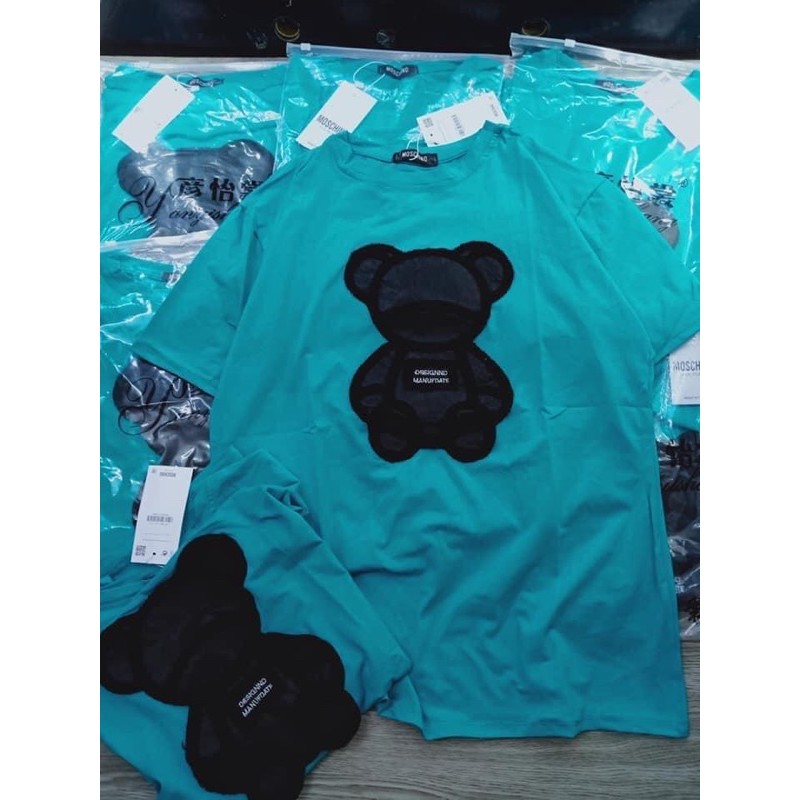 Áo phông XANH thêu gấu đen nổi (kèm ảnh thật,video) | BigBuy360 - bigbuy360.vn