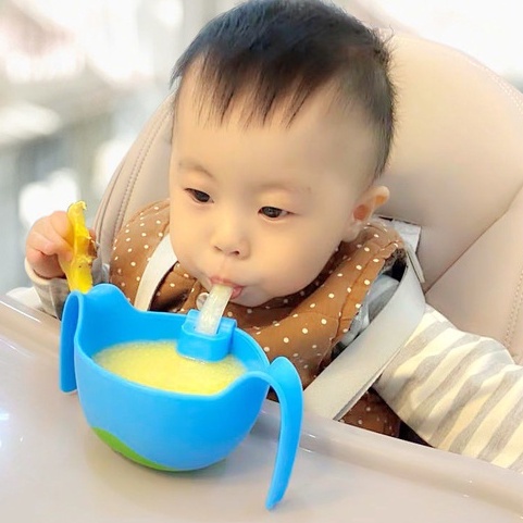 Bộ Bát Ăn Dặm Và Thìa Dĩa Bẻ Cong MISUTA Chống Rơi Vỡ Chất Liệu Silicone An Toàn Cho Bé YOOTA BABY