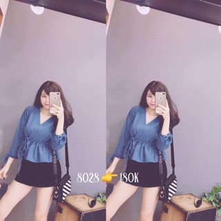 Áo peplum bigsize ( combo quần thanh lam)