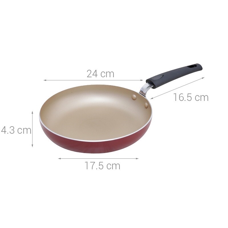 Chảo chống dính Sunhouse 24cm - ko dùng bếp từ MÀU CAM