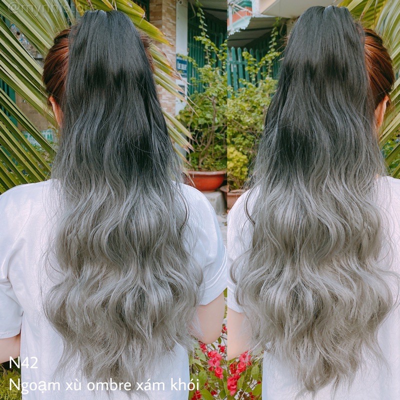 &lt;KÈM CLIP&gt; Ngoạm xù sóng nhuộm ombre n42