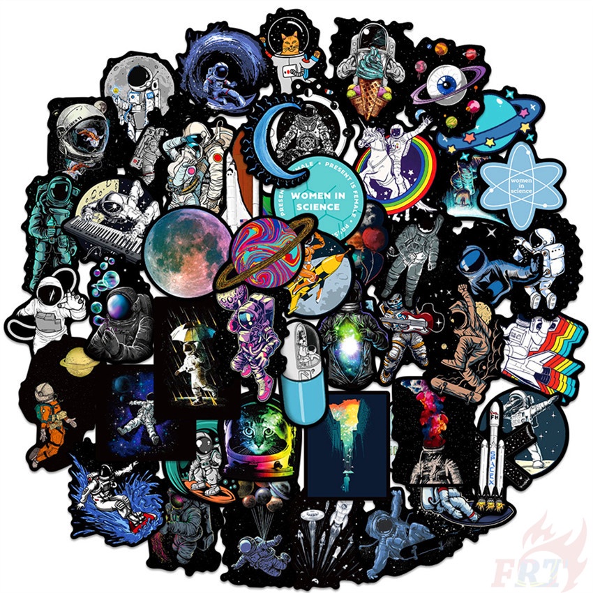 100Pcs/Set ❉ Classical Black Color . Outer Space Series A Stickers ❉ Waterproof DIY Fashion Doodle Decals Stickers