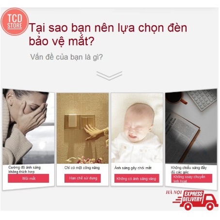 Đèn Bàn Cao Cấp, Công Tắc Cảm Ứng, Có Pin Tích Điện Với 03 Chế Độ Ánh Sáng Vàng Bảo Vệ Mắt Chống Cận, Xoay 180o