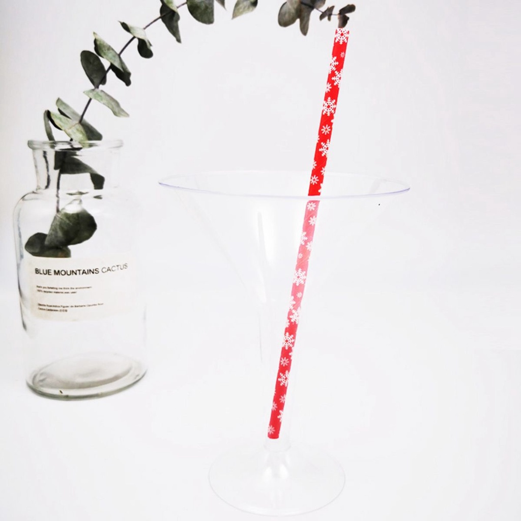 Bộ 25 Ống Hút Giấy Dùng Một Lần Trang Trí Tiệc Giáng Sinh Năm Mới