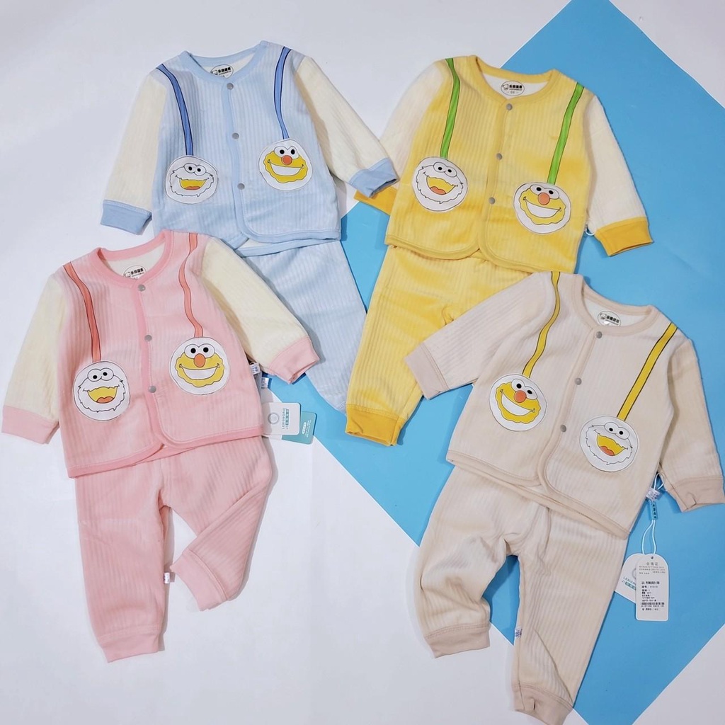1010 Bộ sơ sinh cài thẳng nhung lót lông mịn quảng châu loại 1 cho bé (3-8kg)