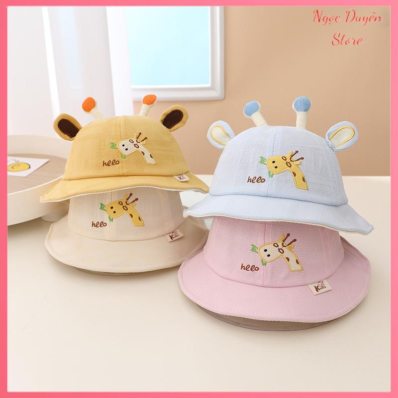 Mũ nón vành ngư dân hươu cao cổ dễ thương phong cách Hàn Quốc cho bé từ 3 tháng đến 2 tuổi