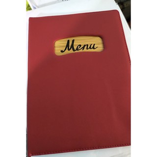 quyển menu bìa da cỡ trung 16x29cm