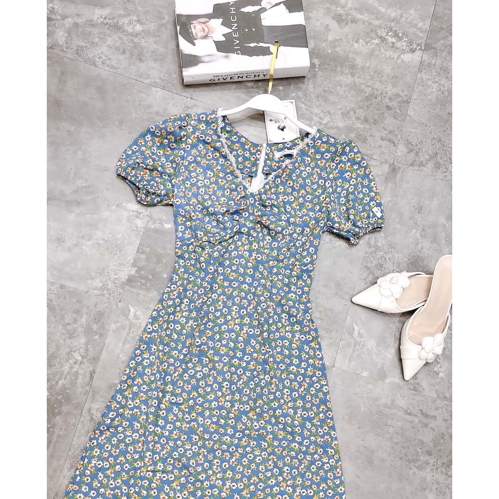 🌷 VÁY HOA NHÍ XANH VINTAGE VIỀN REN | BigBuy360 - bigbuy360.vn