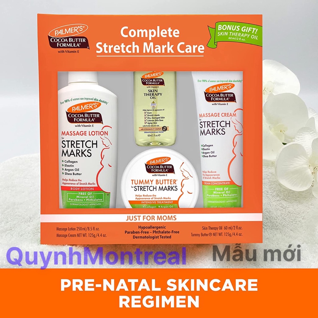 Bộ chăm sóc da rạn và chống rạn da Palmer's - Palmer's Cocoa Butter Formula Complete -USA.