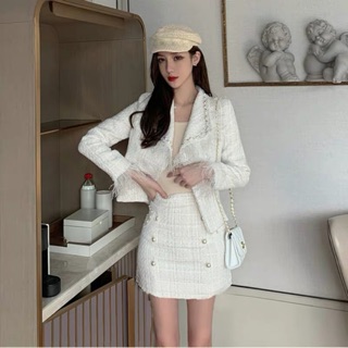 Set áo vest và chân váy đính ngọc hàng order quảng châu