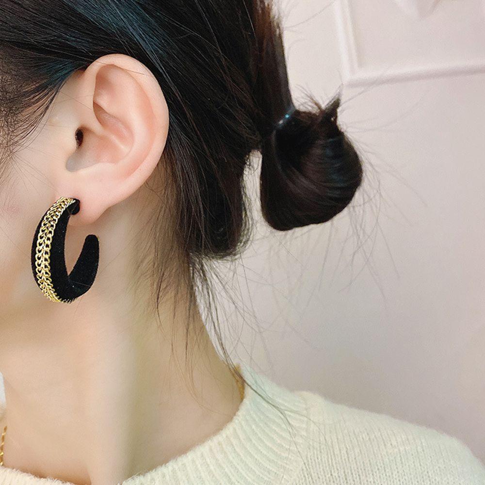 Khuyên Tai Hình Chữ C VANES1 Phong Cách Hàn Quốc Thanh Lịch Thời Trang