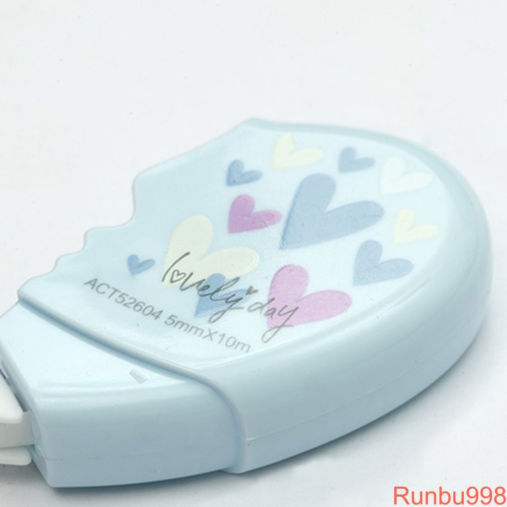 2 Pcs/pair 10m Love Heart Correction Tape Plastic Stationery Corrector Students Gifts Office School Supplies