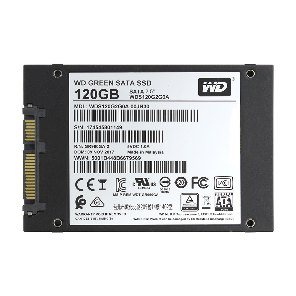 Ổ cứng SSD Western Digital SSD WD Green 120GB 2.5&quot; SATA 3 - WDS120G2G0A - Hàng Chính Hãng