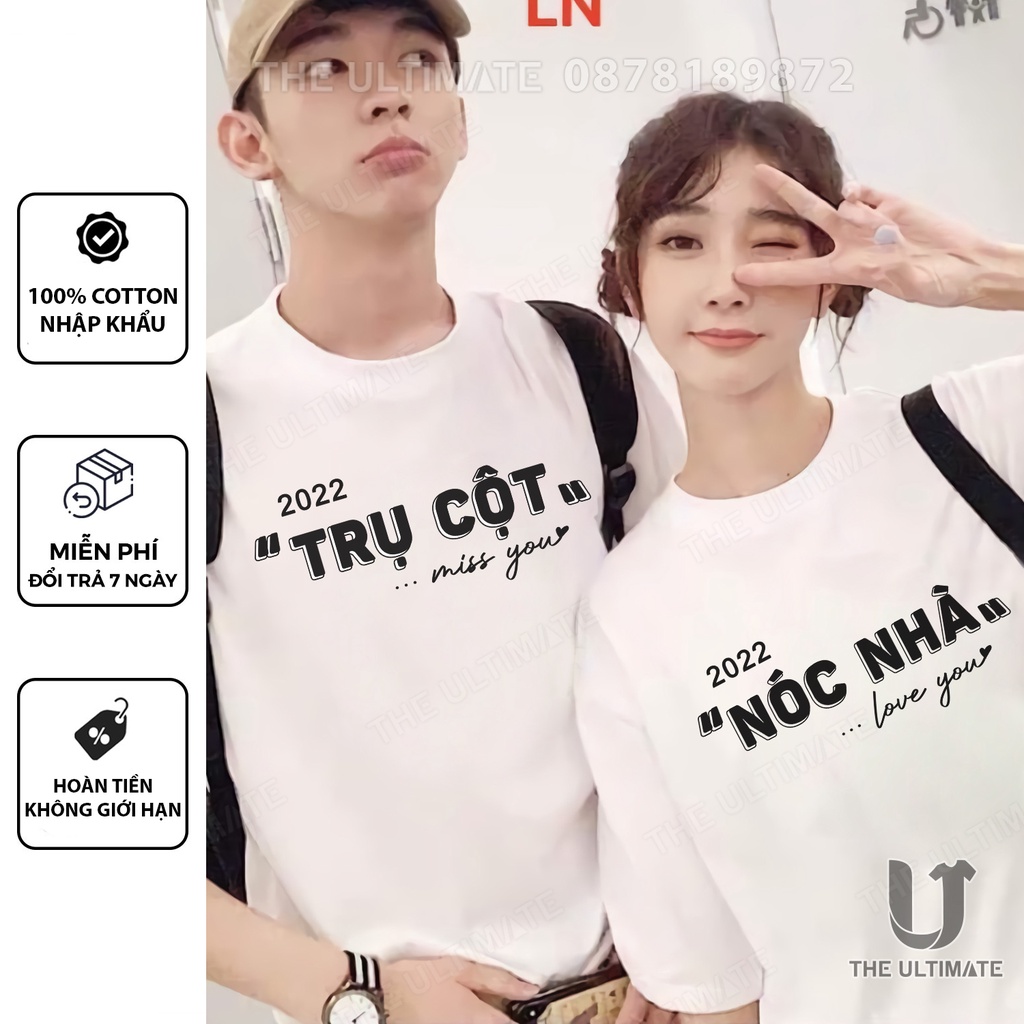 Áo phông đôi Nóc Nhà - Trụ Cột 2022 cực đáng yêu - áo cặp tay lỡ, form rộng 100% cotton co giãn | BigBuy360 - bigbuy360.vn