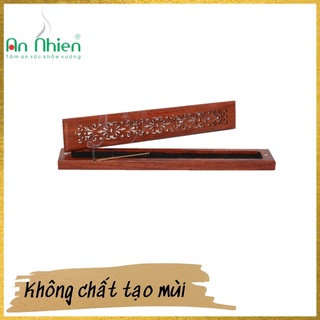 Dụng cụ xông nhang trầm không tăm bằng gỗ hương cao cấp, hộp đốt nhang bằng gỗ