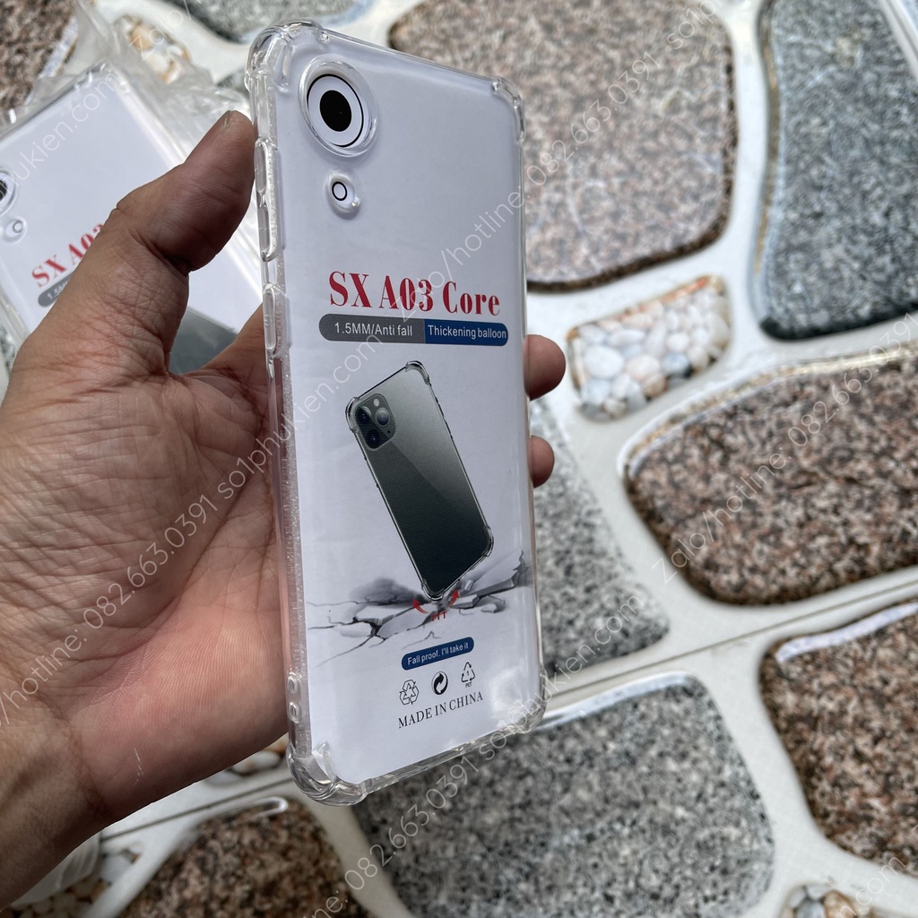 Ốp lưng samsung a03 core  loại dẻo chống sốc bảo vệ camera, loại trong suốt bền đẹp