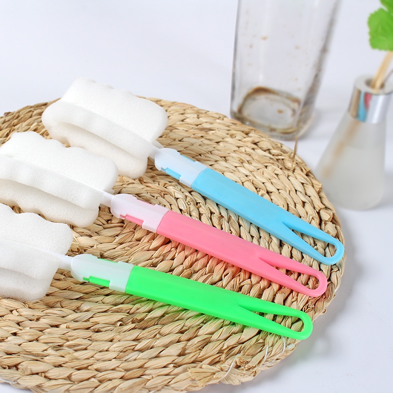 Dụng cụ cọ rửa chai lọ, cốc ly và bình sữa cho bé TAY CẦM có thể THÁO RỜI