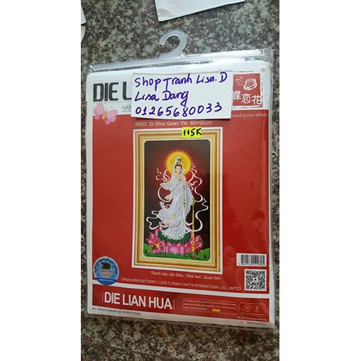 Tranh thêu QUAN ÂM ( Chưa thêu-tranh d)