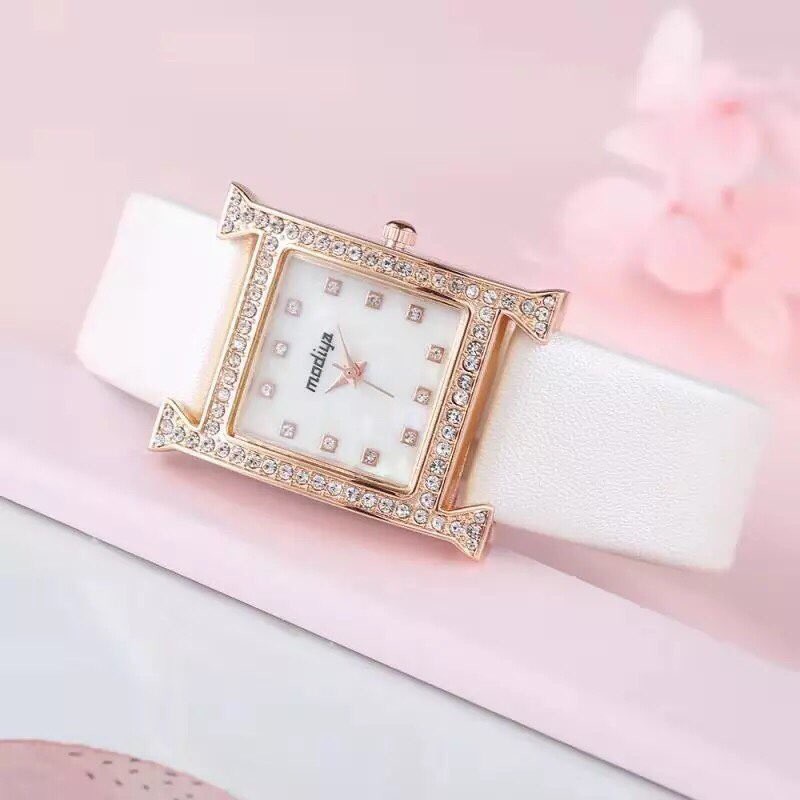 Đồng hồ thời trang nữ Modya MDA293 mặt chữ H cực đẹp dây da mềm, 4 màu dể dàng phối đồ | BigBuy360 - bigbuy360.vn