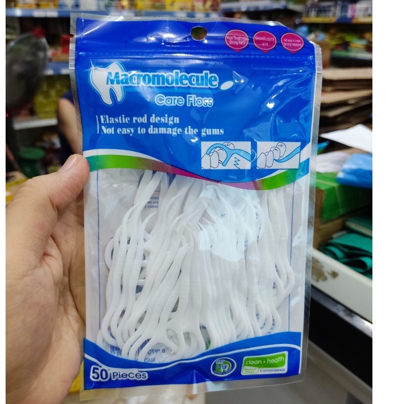 Tăm chỉ nha khoa vệ sinh răng miệng gói 50 cái