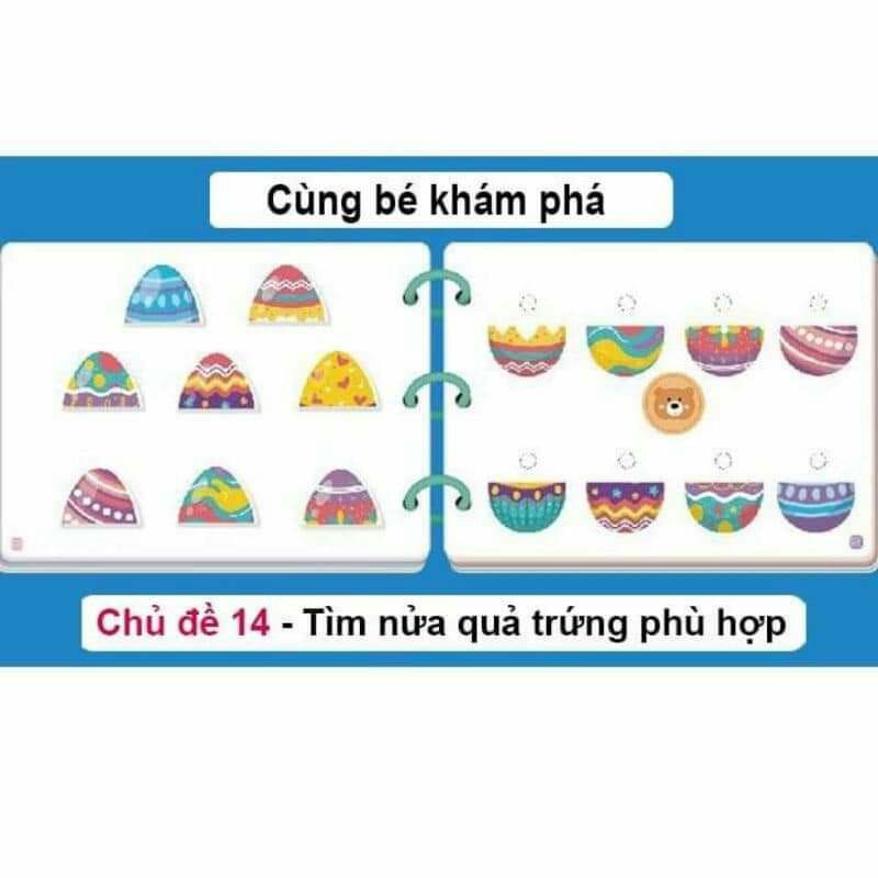 Học Liệu Bóc Dán Montessori Cho Bé, Học Liệu Busy Book Bóc Dán Thông Minh 17 Chủ Đề