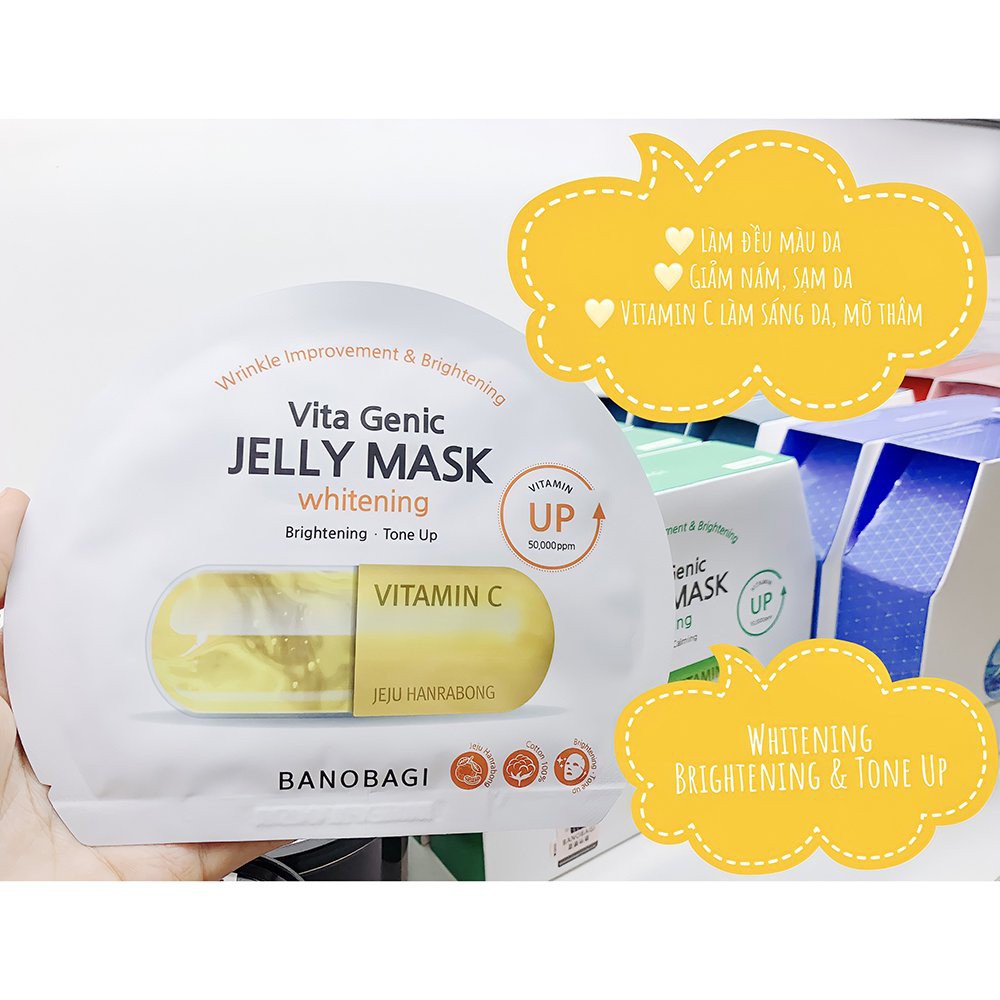 Hộp 10 Mask Mặt Nạ Giấy Banobagi Viên Thuốc Vita Genic Jelly Mask Hàn Quốc - NEDEVI Chính Hãng