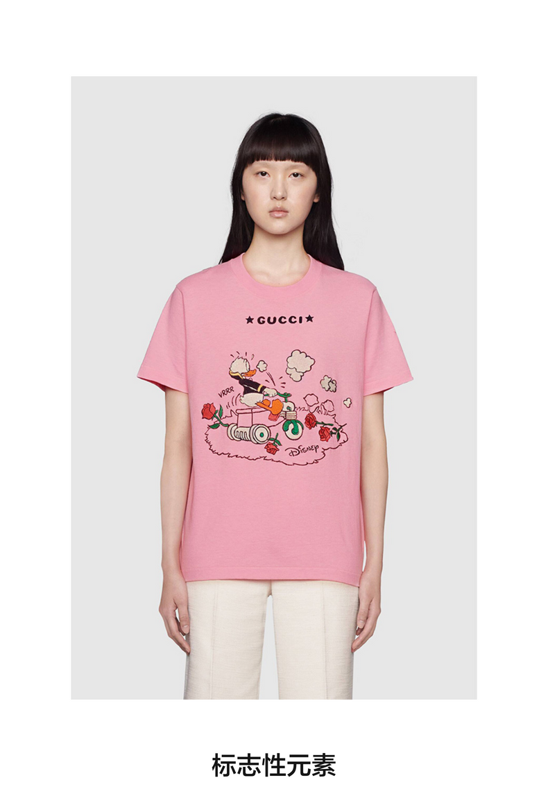 Buy Gucci Gucci 21 New Spring Doraemon X Johno Doraemon Cat Cat Short Sleeve Roun T-shirt