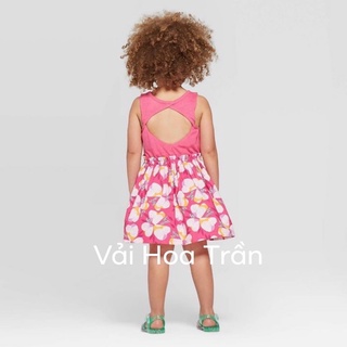 vải thô hoa nền hồng