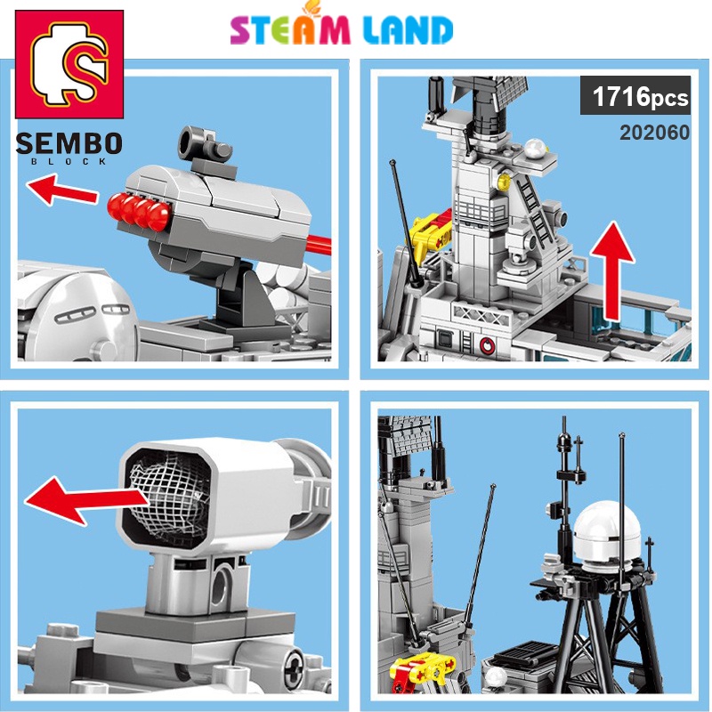 Đồ Chơi Lắp Ráp Tàu Khu Trục Tên Lửa Dẫn Đường - SEMBO 202060 Steamtoys