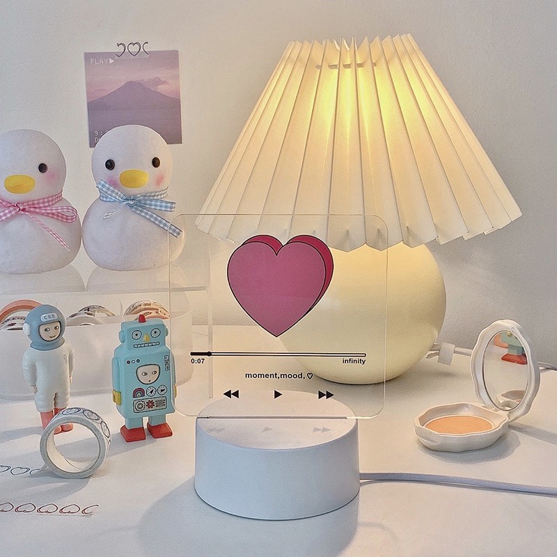 Đèn ngủ led 3d hình trái tim phong cách Hàn Quốc - 3 chế độ màu