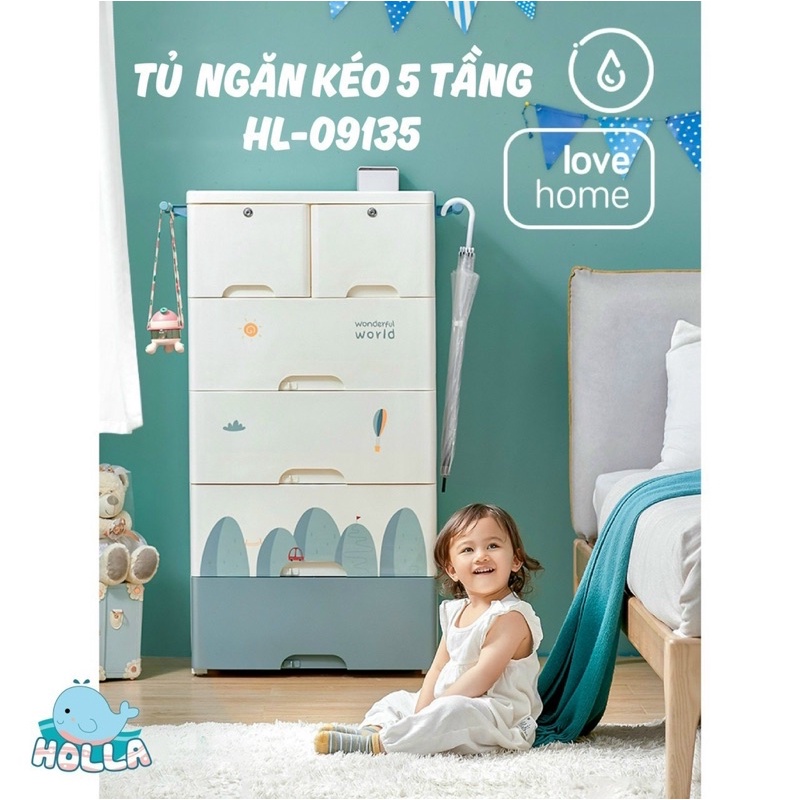 Tủ ngăn kéo HOLLA 5 tầng, Tủ quần áo cho bé