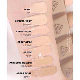 Kem Nền 3CE Velvet Fit Foundation 30g dạng chai-pure ivory-deep beige-natural
